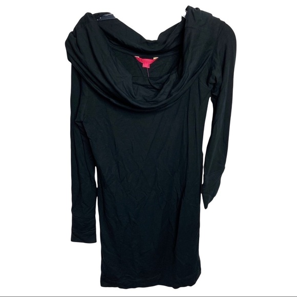 NWT Lilly Pulitzer Size Medium Black Onyx One Shoulder Drape Neck Dress $148 - Picture 3 of 7